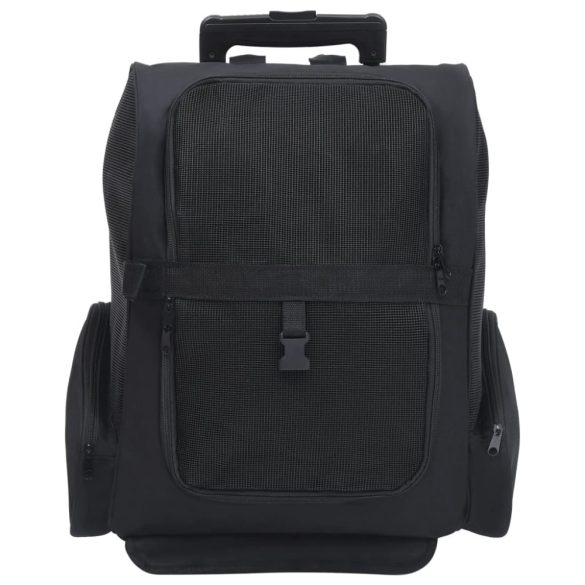 fekete összecsukható többfunkciós kisállatszállító kocsi