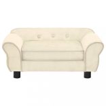 krémszínű plüss kutyakanapé 72 x 45 x 30 cm