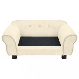 krémszínű plüss kutyakanapé 72 x 45 x 30 cm