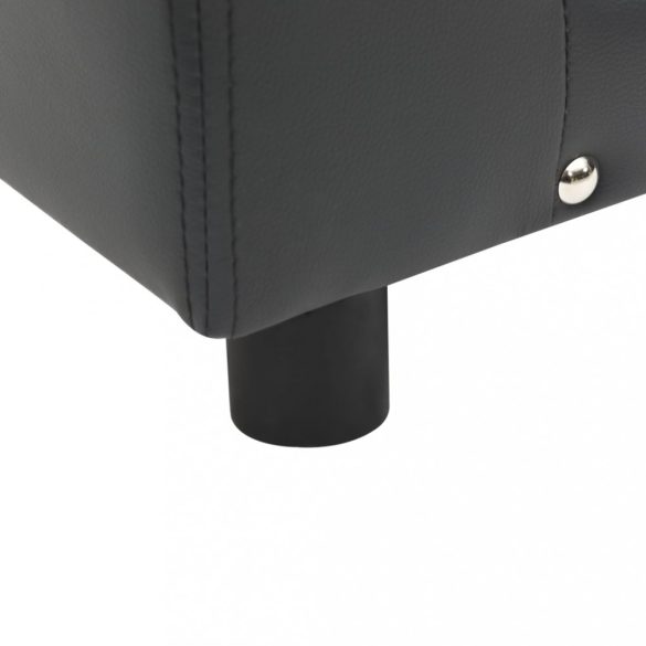 sötétszürke plüss és műbőr kutyakanapé 81 x 43 x 31 cm