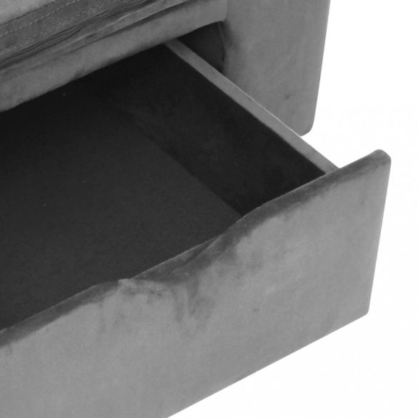 szürke plüss kutyakanapé fiókkal 75 x 50 x 38 cm