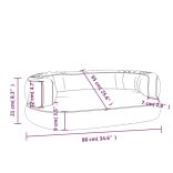 sötétkék ergonomikus műbőr kutyaágy 88 x 65 cm