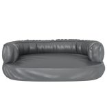 szürke ergonomikus műbőr kutyaágy 60 x 42 cm