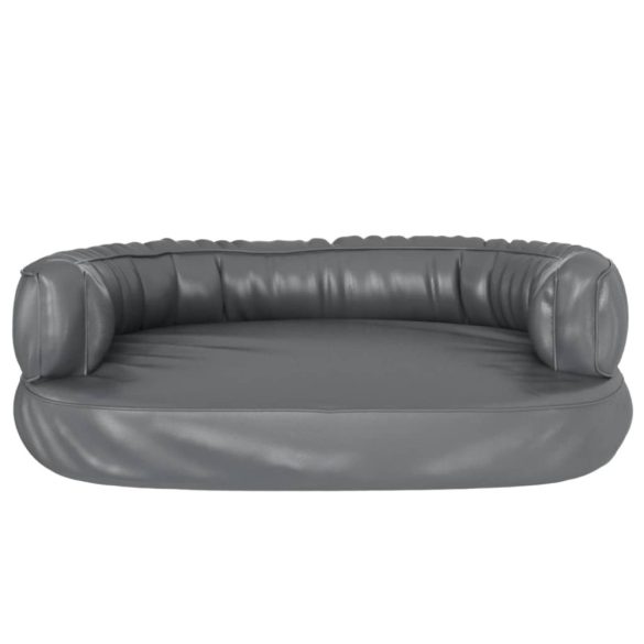 szürke ergonomikus műbőr kutyaágy 60 x 42 cm