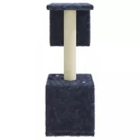 sötétszürke macskabútor szizál kaparófákkal 60 cm