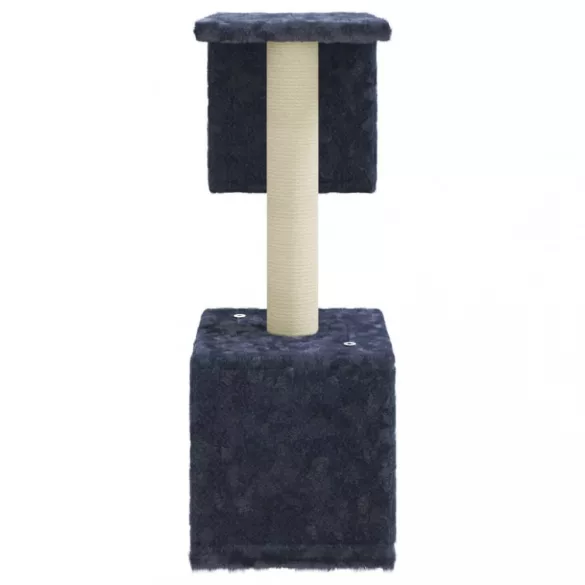 sötétszürke macskabútor szizál kaparófákkal 60 cm