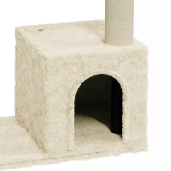 krémszínű macskabútor szizál kaparófákkal 70 cm