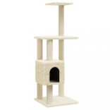 krémszínű macskabútor szizál kaparófákkal 104 cm