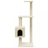 krémszínű macskabútor szizál kaparófákkal 104 cm