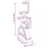 krémszínű macskabútor szizál kaparófákkal 155 cm