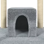 világosszürke macskabútor szizál kaparófákkal 174 cm