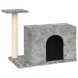 világosszürke macskabútor szizál kaparófákkal 51 cm