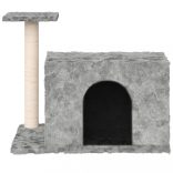 világosszürke macskabútor szizál kaparófákkal 51 cm