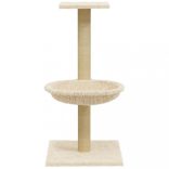 krémszínű macskabútor szizál kaparófával 74 cm