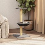 világosszürke macskabútor szizál kaparófával 74 cm