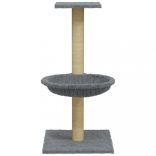 világosszürke macskabútor szizál kaparófával 74 cm