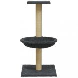 sötétszürke macskabútor szizál kaparófával 74 cm