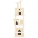 krémszínű macskabútor szizál kaparófákkal 180 cm