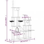 sötétszürke macskabútor szizál kaparófával 279 cm