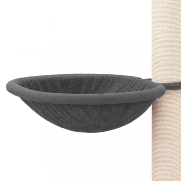 sötétszürke macskabútor szizál kaparófával 94,5 cm