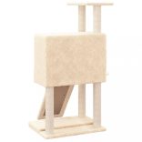 krémszínű macskabútor szizál kaparófákkal 96 cm