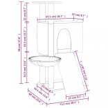 krémszínű macskabútor szizál kaparófákkal 96 cm