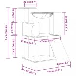 világosszürke macskabútor szizál kaparófákkal 83 cm