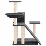 sötétszürke macskabútor szizál kaparófával 82 cm