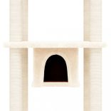 krémszínű macskabútor szizál kaparófákkal 169 cm