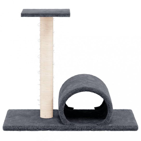 sötétszürke kaparófa alagúttal 60 x 34,5 x 50 cm