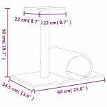 sötétszürke kaparófa alagúttal 60 x 34,5 x 50 cm