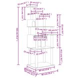 sötétszürke macskabútor szizál kaparóoszlopokkal 166 cm