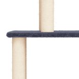 sötétszürke macskabútor szizál kaparófákkal 183 cm