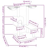 krémszínű macskabútor szizál kaparófákkal 82 cm