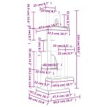 világosszürke macskabútor szizál kaparófákkal 154 cm