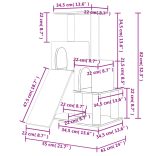 krémszínű macskabútor szizál kaparófákkal 82 cm