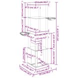 világosszürke macskabútor szizál kaparófákkal 147 cm