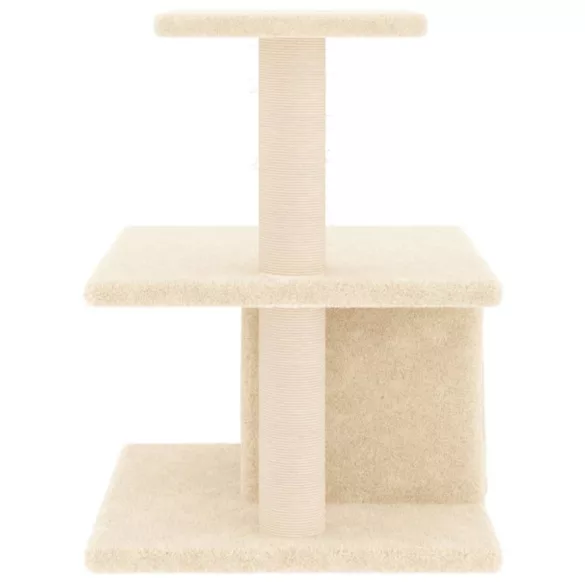 krémszínű macskabútor szizál kaparófákkal 48 cm