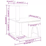 sötétszürke macskabútor szizál kaparófákkal 48 cm