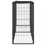 6-paneles fekete porszórt acél kutyakernel 50 x 100 cm