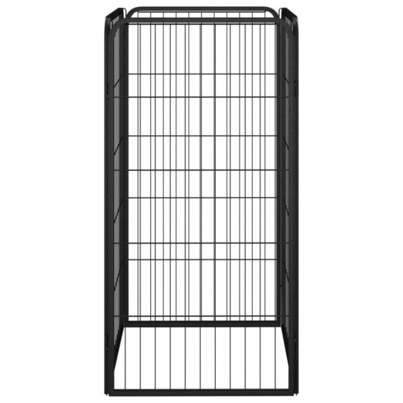 4 paneles fekete porszórt acél kutyakernel 50 x 100 cm