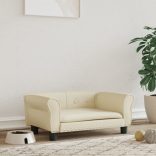 krémszínű műbőr kutyaágy 70 x 45 x 30 cm