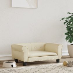 krémszínű műbőr kutyaágy 70 x 45 x 30 cm