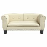 krémszínű műbőr kutyaágy 70 x 45 x 30 cm