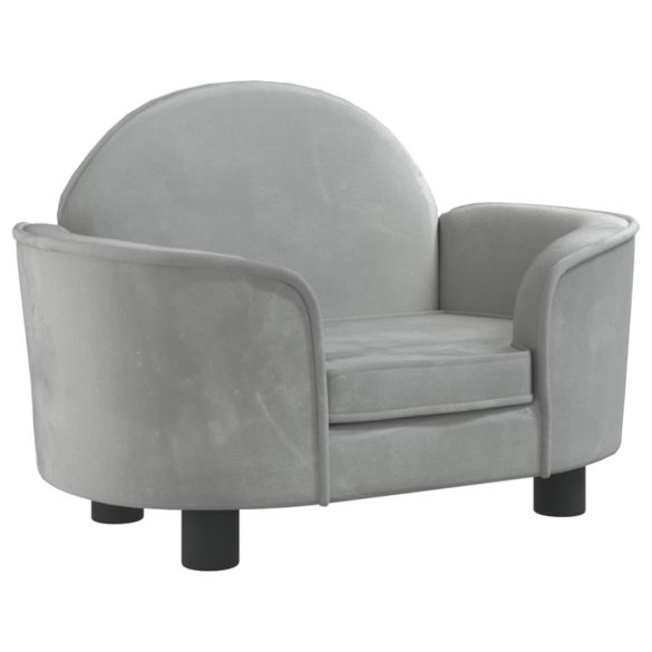 világosszürke bársony kutyaágy 66x40x45 cm