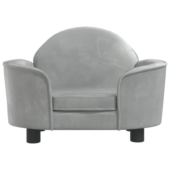 világosszürke bársony kutyaágy 66x40x45 cm