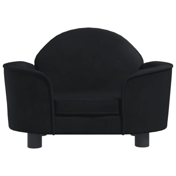 fekete bársony kutyaágy 66x40x45 cm