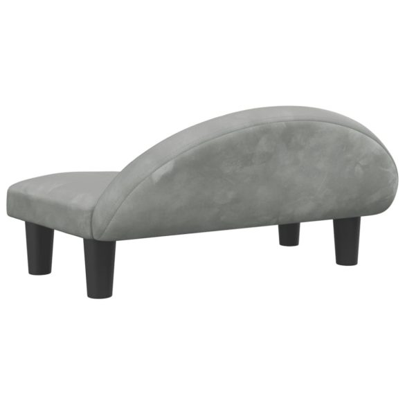 világosszürke bársony kutyaágy 70 x 52 x 30 cm