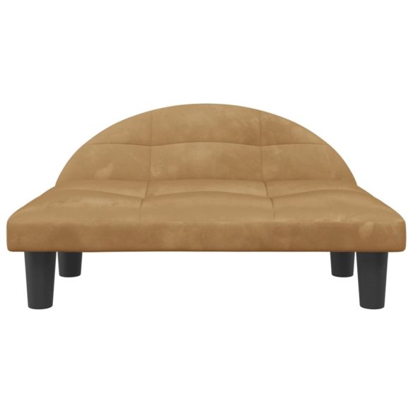 barna bársony kutyaágy 70 x 52 x 30 cm