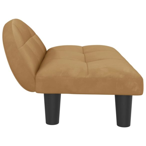 barna bársony kutyaágy 70 x 52 x 30 cm